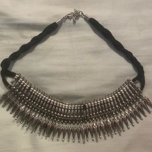 Brutalist modernist choker with metal dull end spikes, awesome!